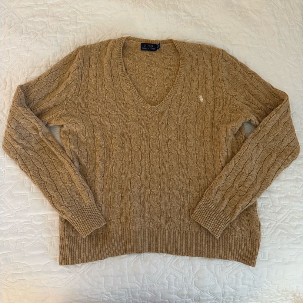 Polo Ralph Lauren cable knit camel sweater